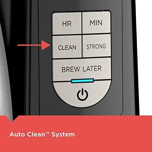 12-Cup Thermal Programmable Coffee maker, Brew Strength Selector, Auto-clean, Black and Silver