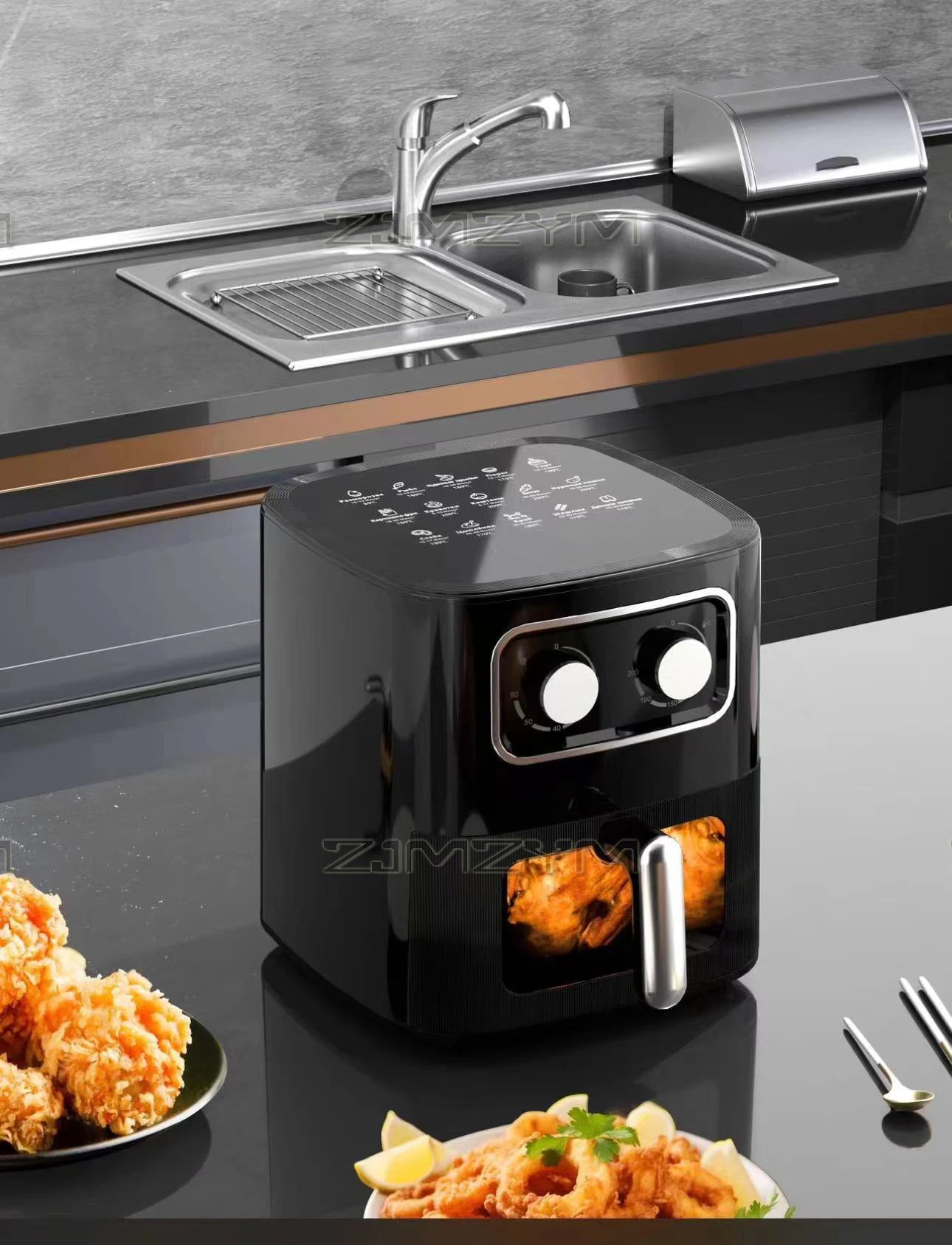 10L Large Capacity Intelligent Automatic Air Fryer Oven 220V Household Multi-function Smart Touchscreen Deep Fryer Without Oil