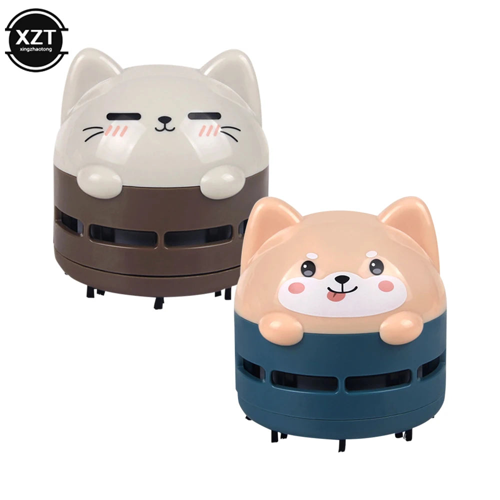 Mini Handheld Desktop Vacuum Cleaner Portable USB Rechargeable Cleaner Cartoon Shape Eraser Dander Confetti Cleaning Brush