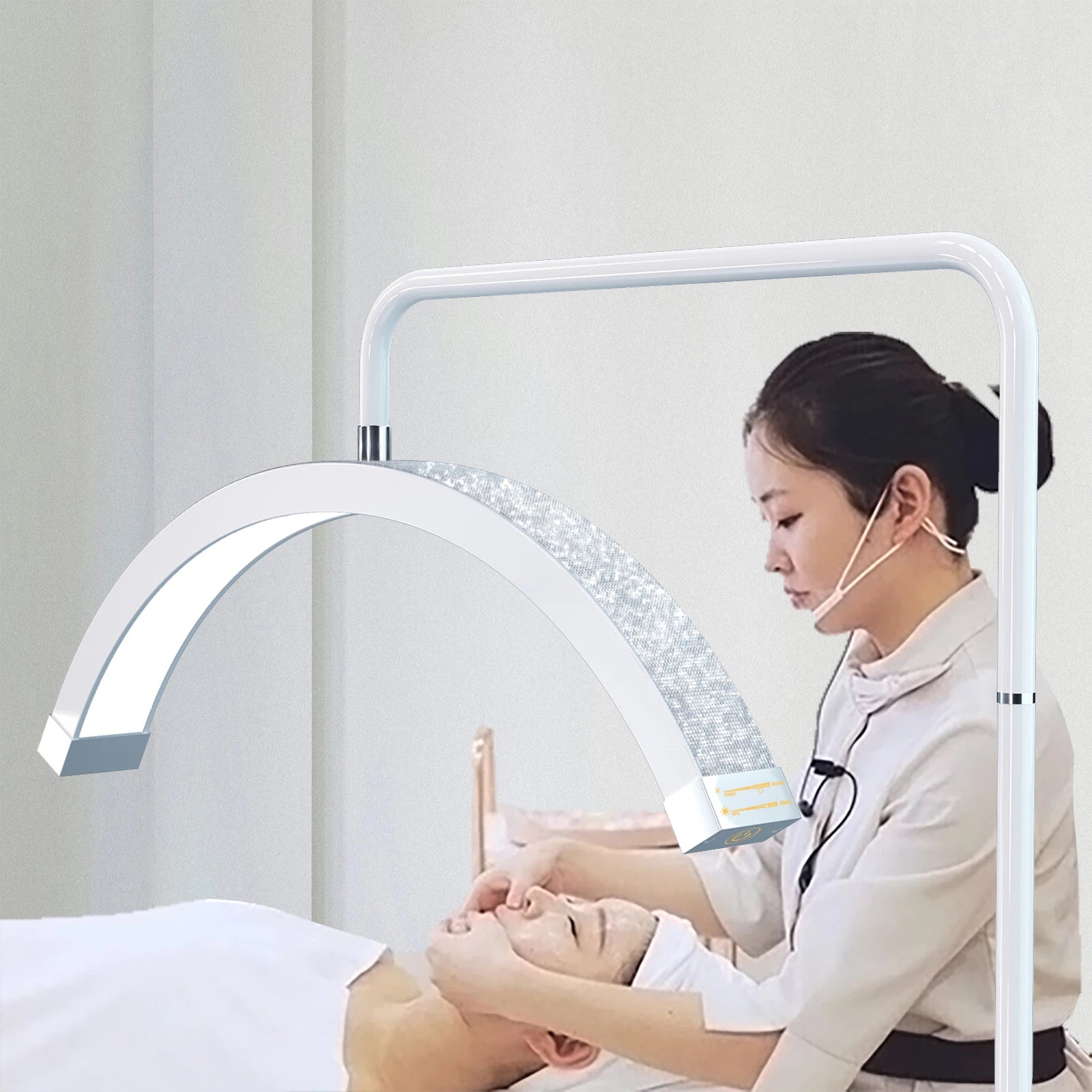 FOSOTO 40W Half-Moon light Led Nail Lamp Desktop Arch Ring Led Lights Manicure Lamp Nail Art Light for Tattoo Beauty Salon