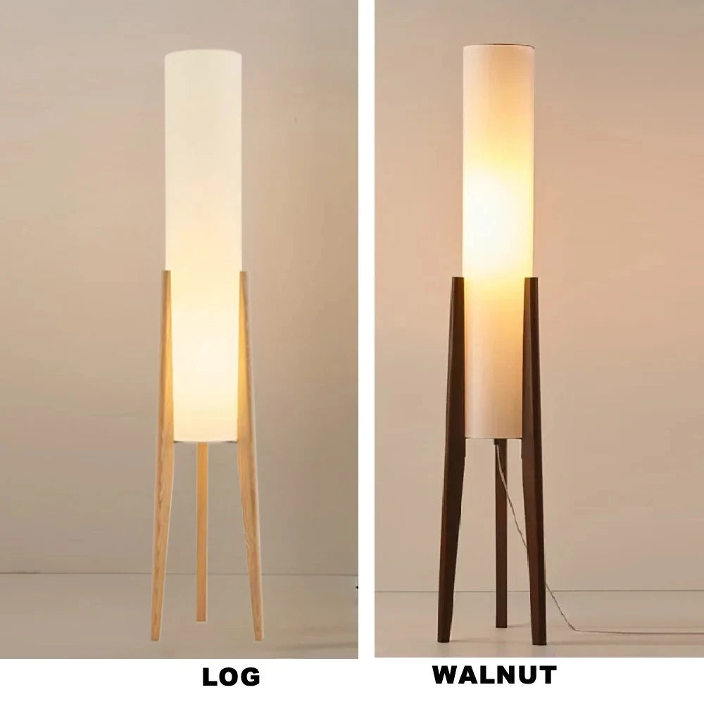 Japanese Retro Wabi-sabi Solid Wood Floor Lamp Study Hotel Art Decorative Corner Standing Lamp Living Room Bedroom Cafe E27 Lamp