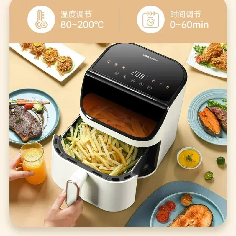 Visual Air Fryer & Multifunctional Electric Oven. Deep Fryer. Fully Automatic. Intelligent for Delicious Roast Chicken.