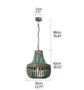 Modern Loft Retro Chandelier E27 Blue Wooden Bead Chandelier Boho Style Decor Light Living Room Bedroom Hotel Kitchen Lamp