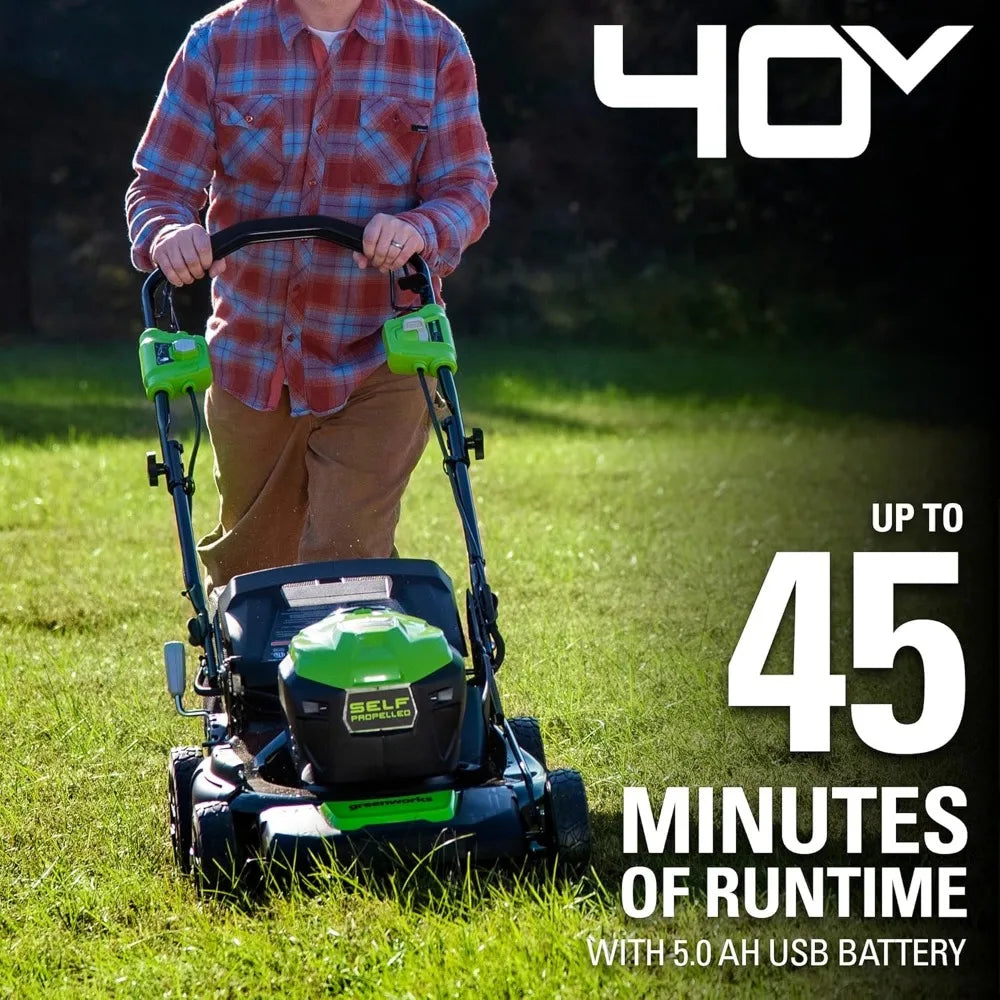 40V 21" Brushless Cordless (Self-Propelled) Lawn Mower (75+ Compatible Tools), 5.0Ah Battery and Charger Included