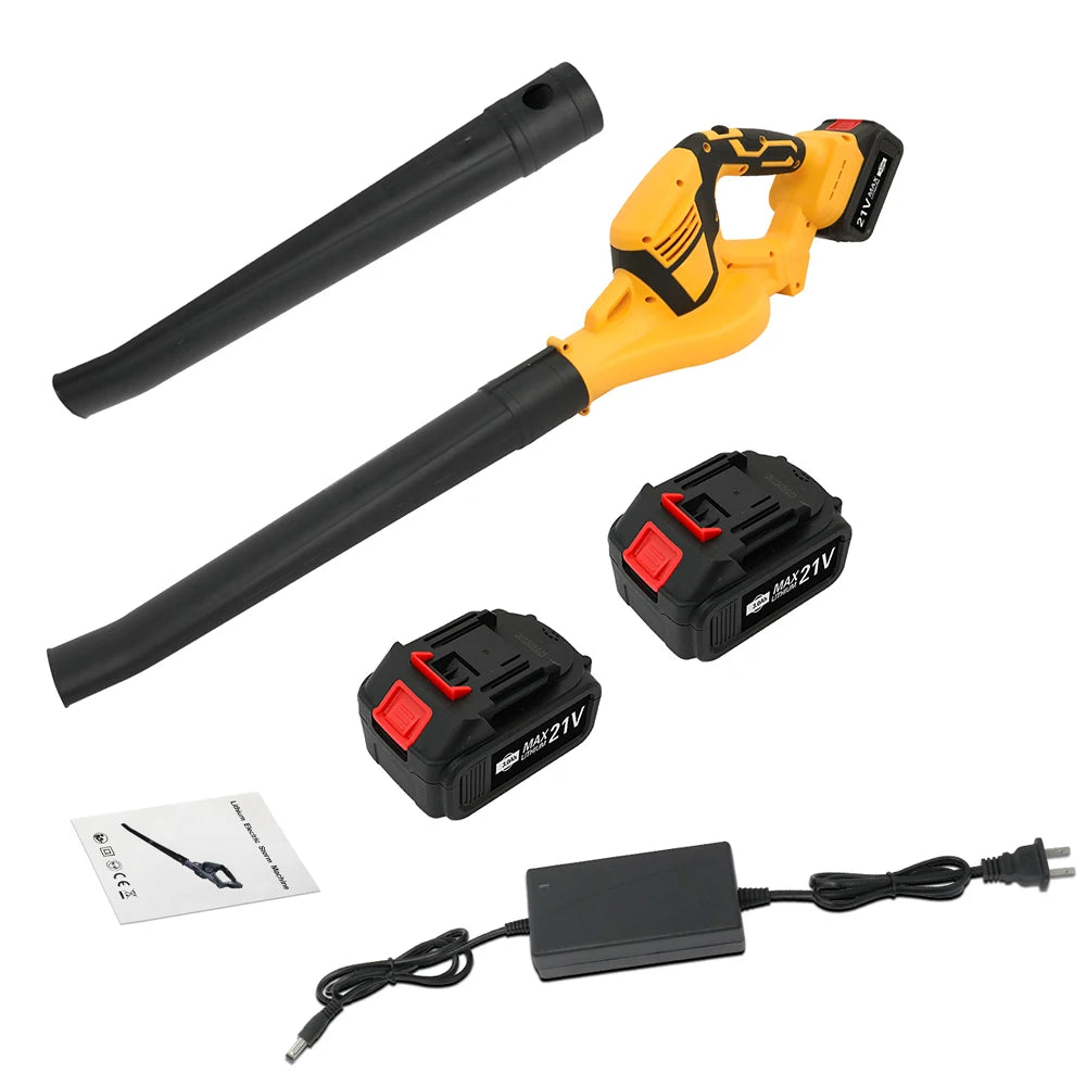 Cordless Electric Leaf Blower 140 MPH Brushless 2 in 1 Cleaner Power Tool Handheld 2x 21V Battery-Powered 3000mAh and Charger