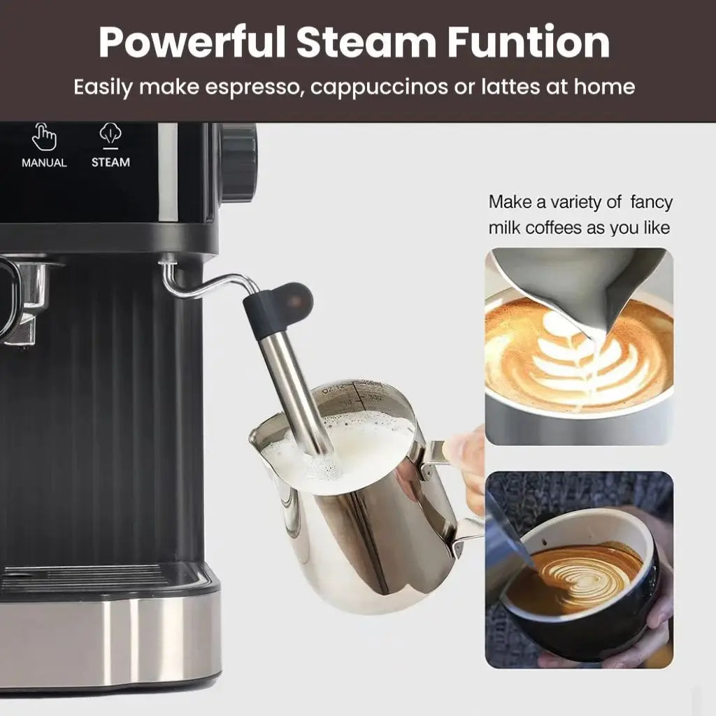 Home Coffee Machine 20Bar Pump Pressure Energy Saving Self-Cleaning Portable Small Coffee Grinder Machine for Home Office
