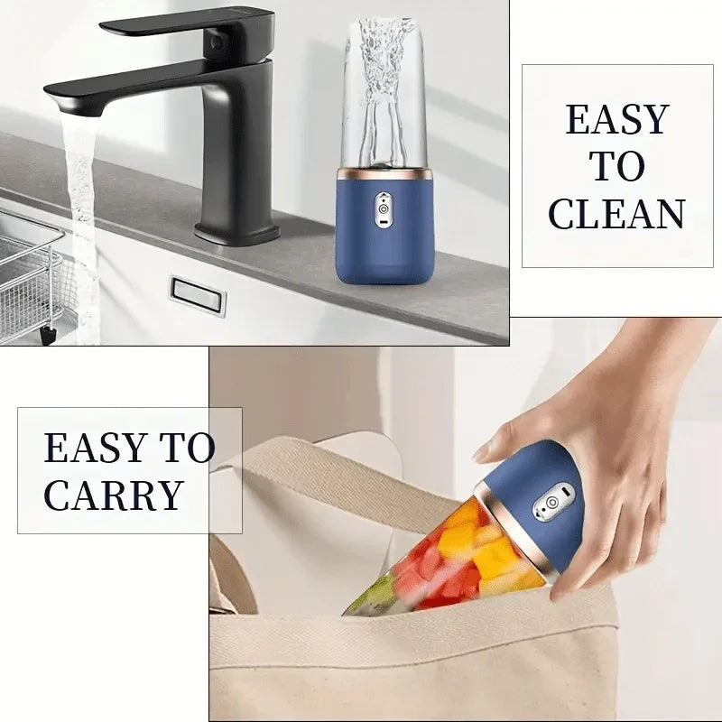 6 Blades Electric Juicer Cup 2 Cups For Travel Portable Juicer Mixer Usb Charge Fresh Fruit Juice Personal Blender Smoothie