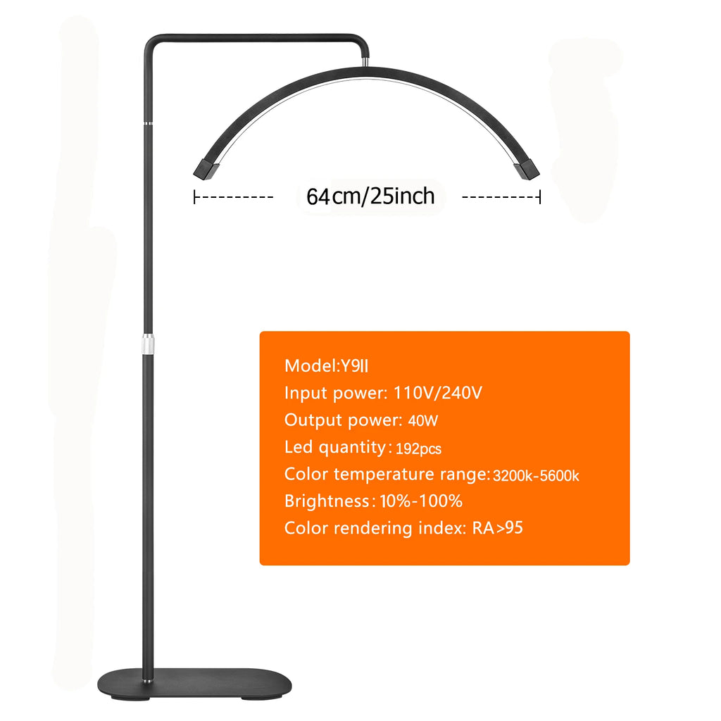 FOSOTO FT-Y9II Arch Led Lash Light Ring Light Half Moon LED Lamp Stream Floor Video Lamp for Beauty Salon Makeup Live Streaming