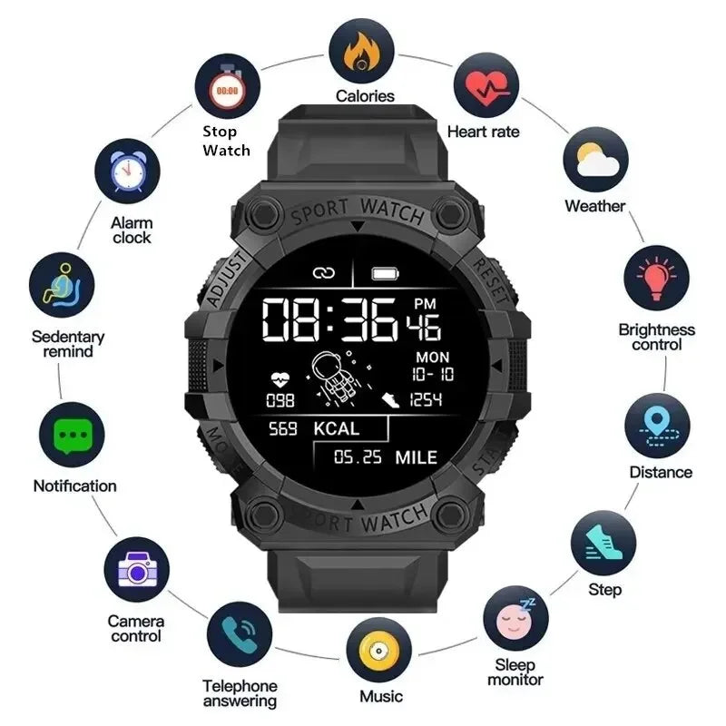 Smart Watches Men Women Bluetooth Smartwatch Round Touch Smart Bracelet Fitness Bracelet Connected Watches for Ios & Android