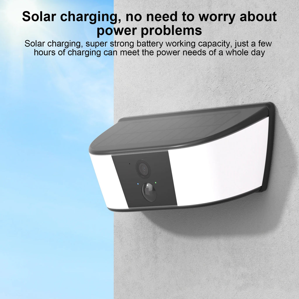 2K Solar Camera Wall Light 2.4G Outdoor WIFI Camera Home Protection Security Camera Battery Cam Color Night Vision Local Alarm