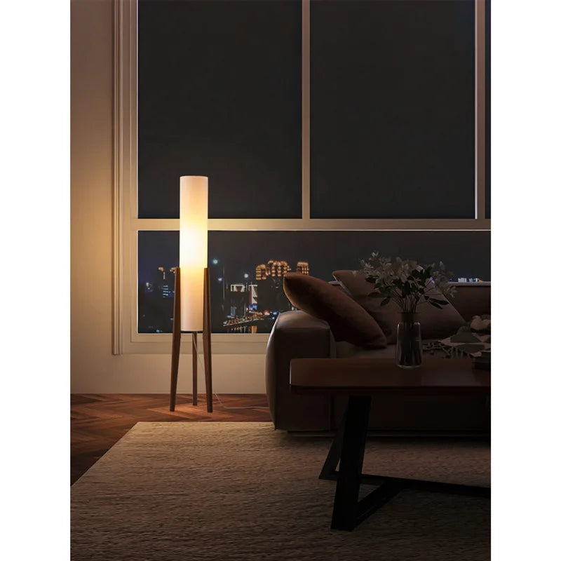 Japanese Retro Wabi Sabi Solid Wood Floor Lamp Study Hotel Art Decoration Corner Living Room Bedroom Coffee Shop Floor Lamp
