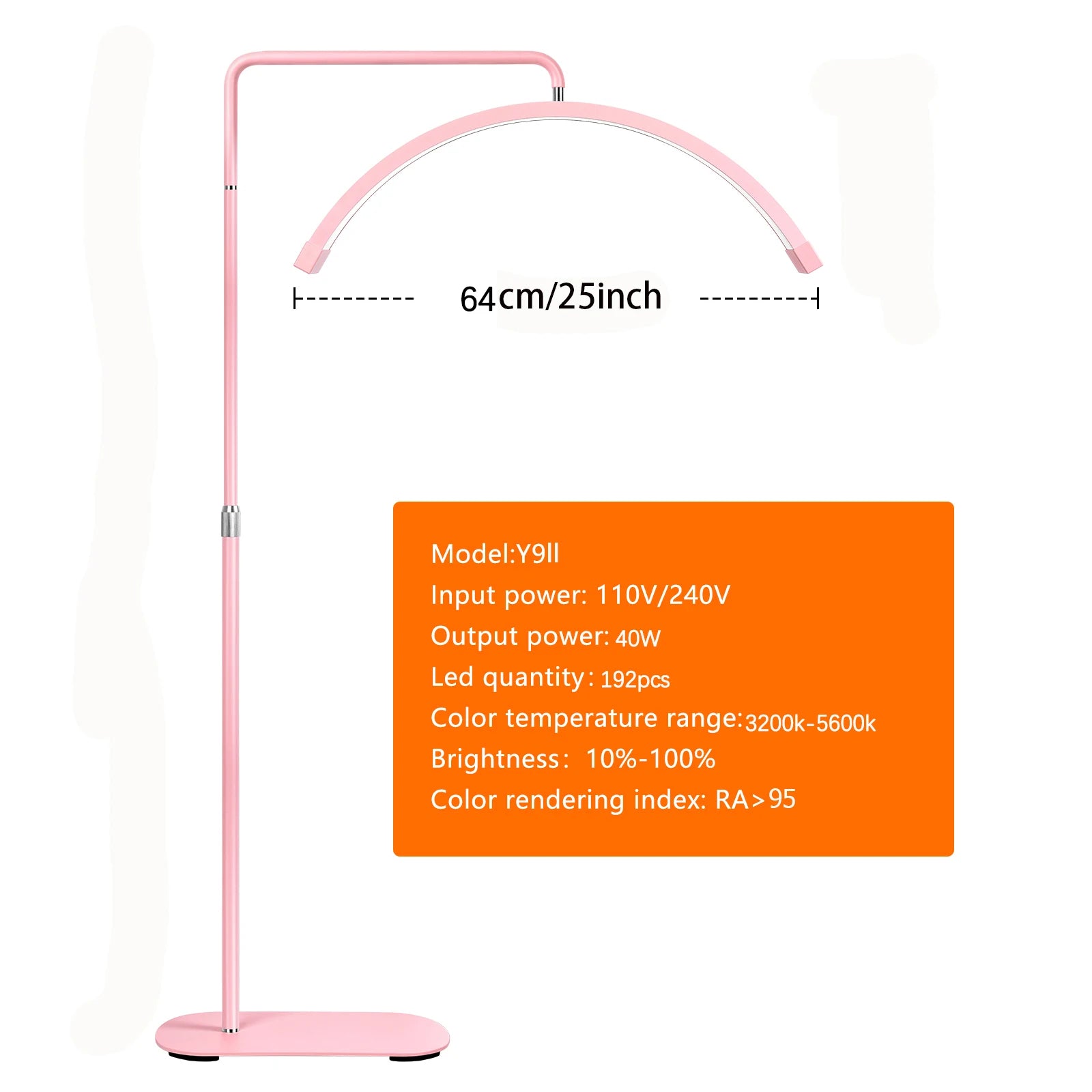 FOSOTO FT-Y9II Arch Led Lash Light Ring Light Half Moon LED Lamp Stream Floor Video Lamp for Beauty Salon Makeup Live Streaming
