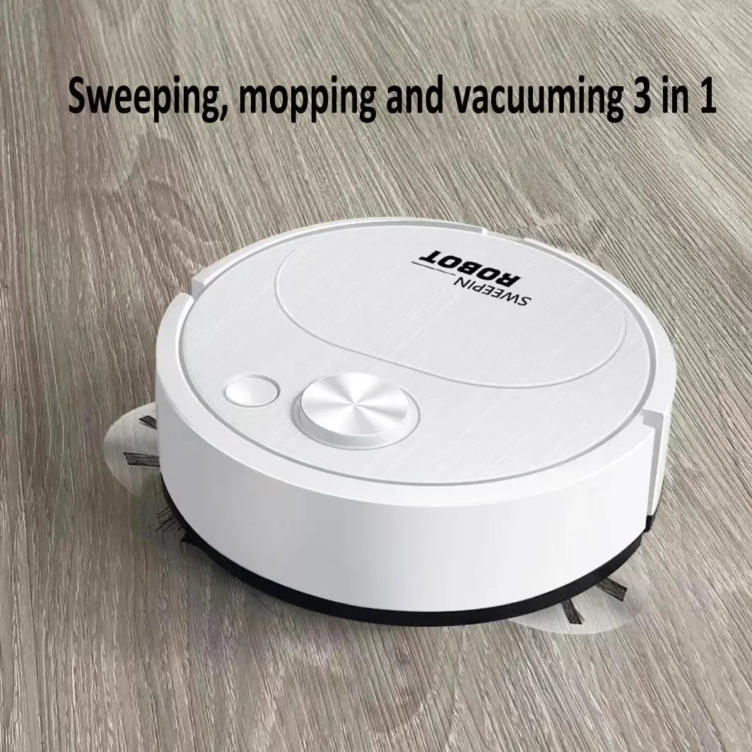 Wireless Robot Vacuum Cleaner 3-in-1, Intelligent Floor Sweeping Machine for Home Office