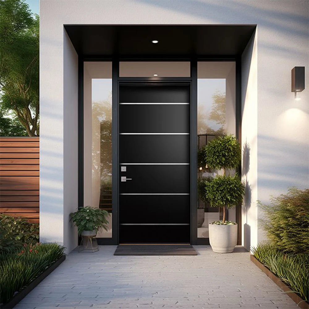 Sixinalu Security Main Entrance Doors Entry Exterior Door Aluminum Profile Aolly Front Door Home Decor 2.2X1.5M Custom Panel