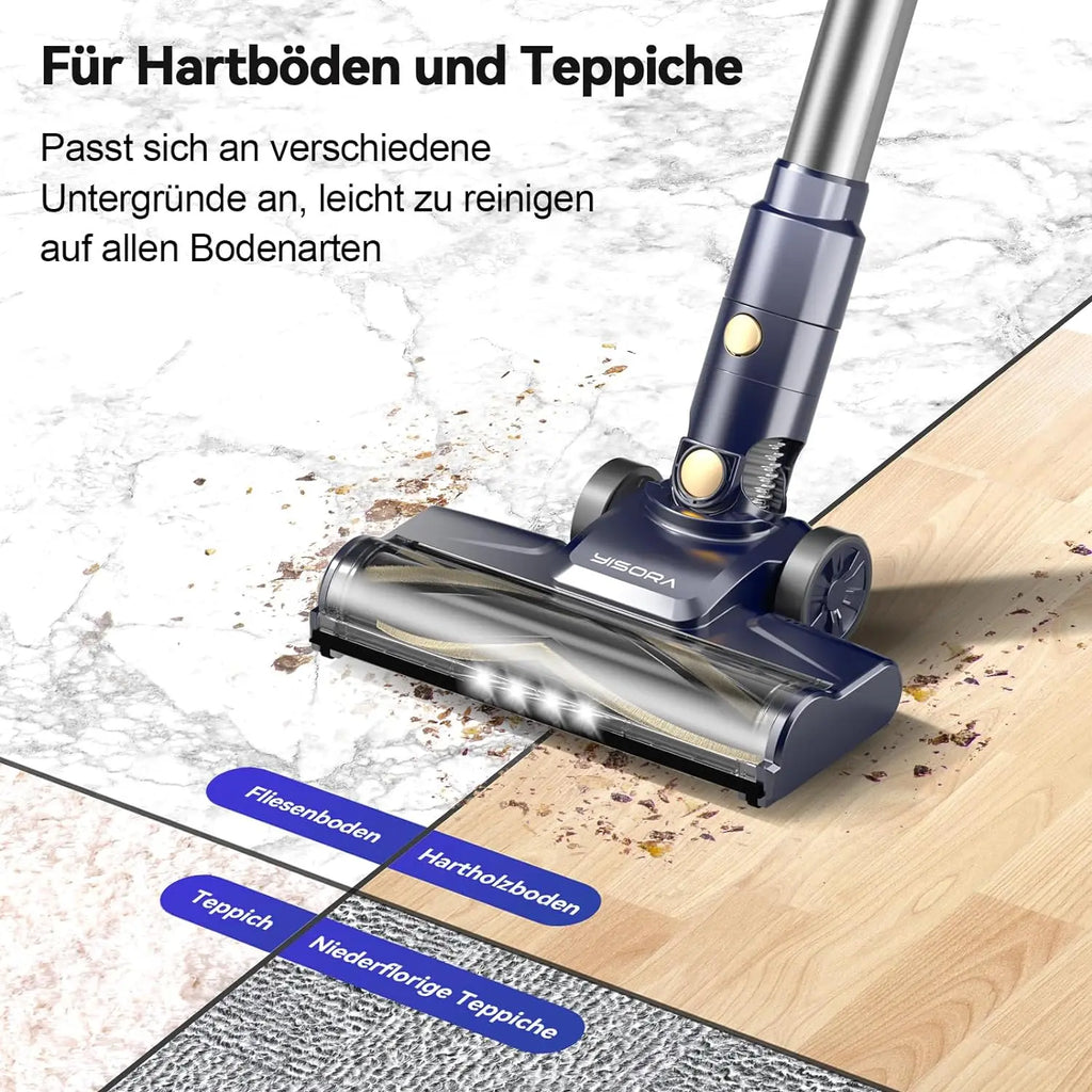 YISORA Corded Vacuum Cleaner, 600W 23KPa Stick Vacuum, Free-Stand 6 in 1 Handheld Vacuum Cleaner for Hard Floor Carpet