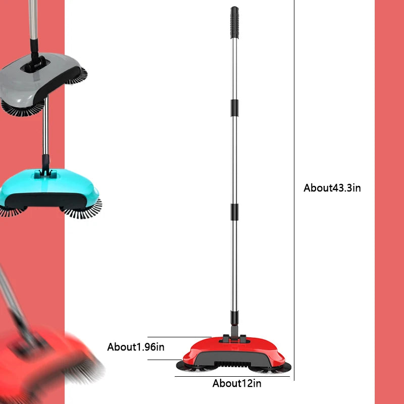 Hand Push Sweeper Mop Household Cleaning Bag Push Type Hand Push Broom Dustpan Handle Sweeper