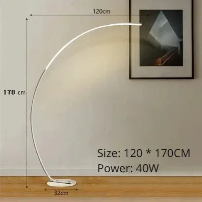 Nordic LED Corner Light Arc RGB Floor Lamps Black White C APP Remote Floor Lights Stand Light for Dining Living Room Decor