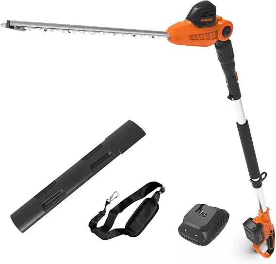 Hedge Trimmers Cordless with Battery - Pole Hedge Trimmer with 20V 4.0Ah Li-Ion Battery & Quick Charger, 450mm Laser Cut Blade