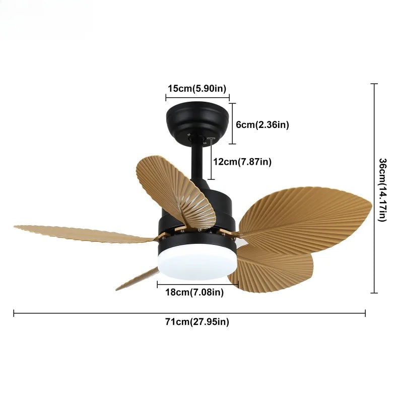 Ceiling Fan with Light and Remote Control LED Ceiling Fans with 3 Fan Blades for Indoor Bedroom Living Room Dining Room Kitchen