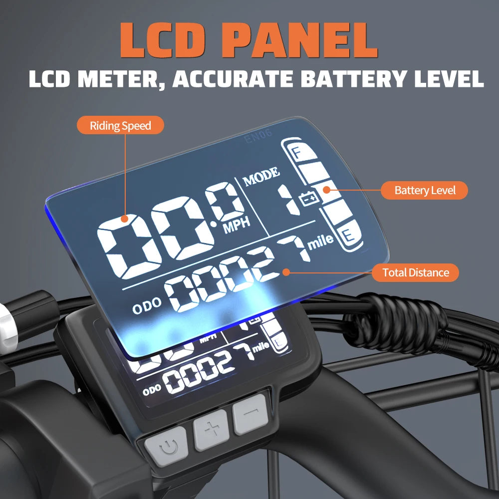 Kickwey LD20 Adult Electric Bike 1500w 32MPH 48V20ah Mountain Electric Bicycle 20 Inch Fat Tire Motorcycle E Bike