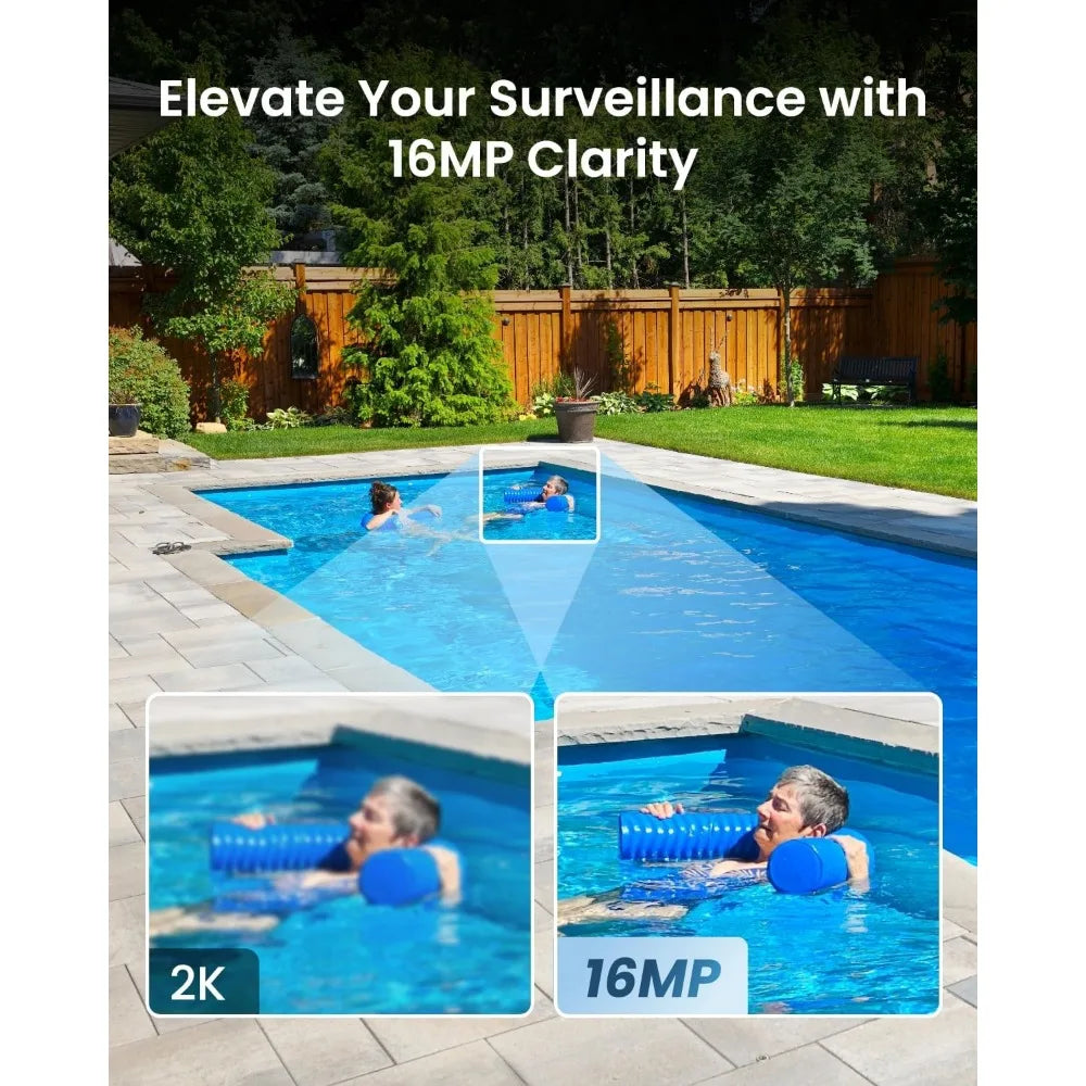 reolink camera with 256gb microsd card bundle, 16mp wifi camera for home security, supports 24/7 recording