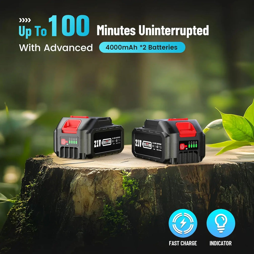 Seesii 6-in-1 Cordless Pole Saw Hedge Trimmer Grass Shears Combo Kit 6'' Electric Mini Chainsaw 2.5m Extension Tree Pruner