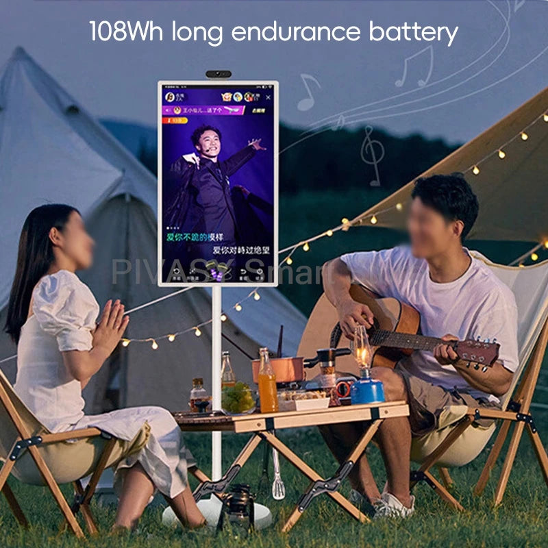 Multi-sized Touch Screen Smart TV For Fitness Wireless Casting External Camera Portable Adjustable Height Interactive Monitor