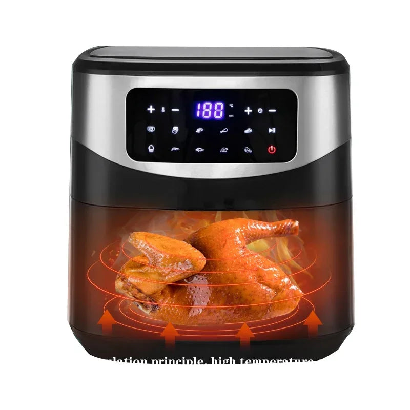 8L Household  Smoke-Free Oven r 220V/1600W Chicken French Fries Pizza Salt-Free Air Frye KDE-579D Electric Fryer