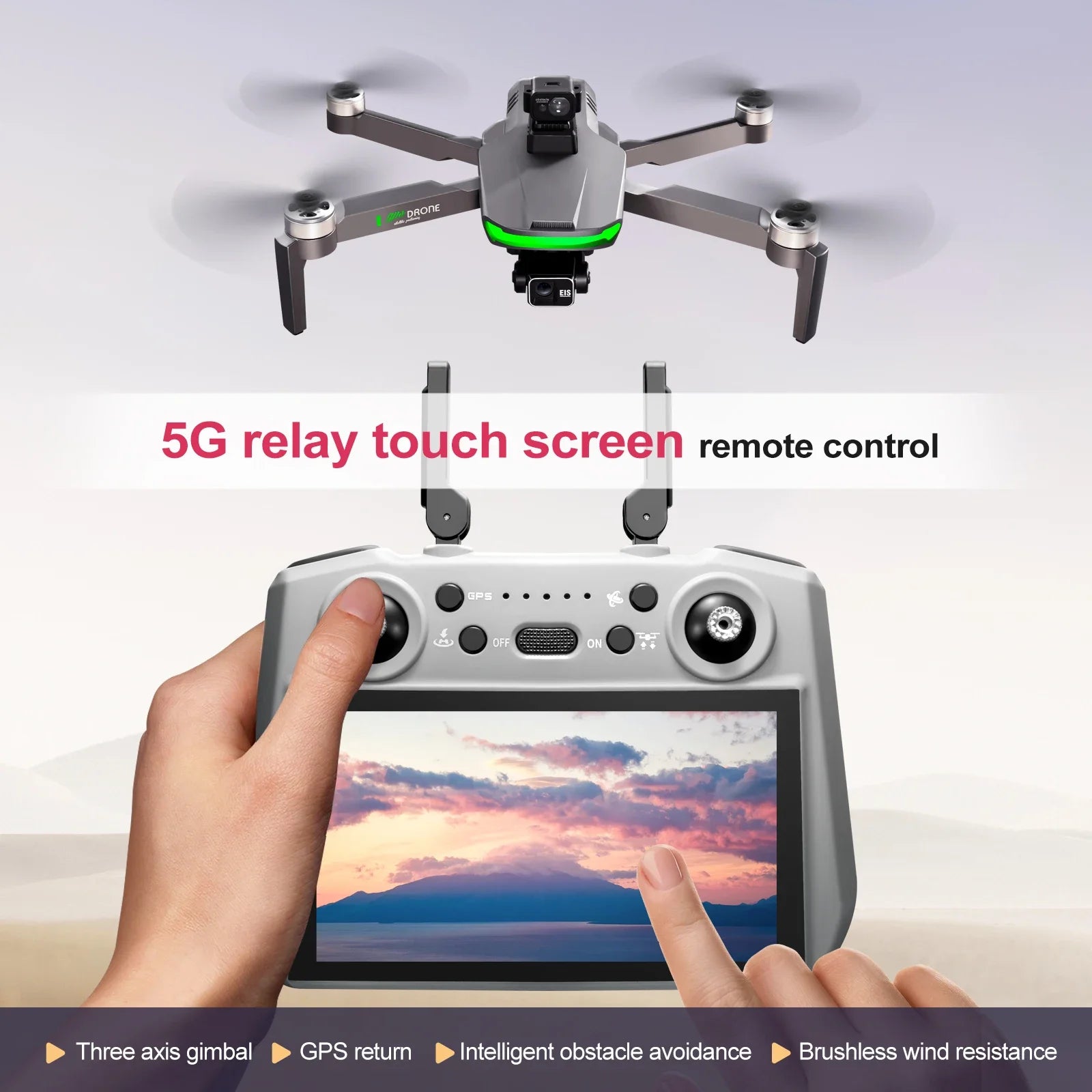 2025 New S155 Drone With 8K Camera 360° Laser Obstacle Avoidance 3-axis PTZ Camera 5G GPS WiFI FPV 4-axis Aircraft RC Drone Toy