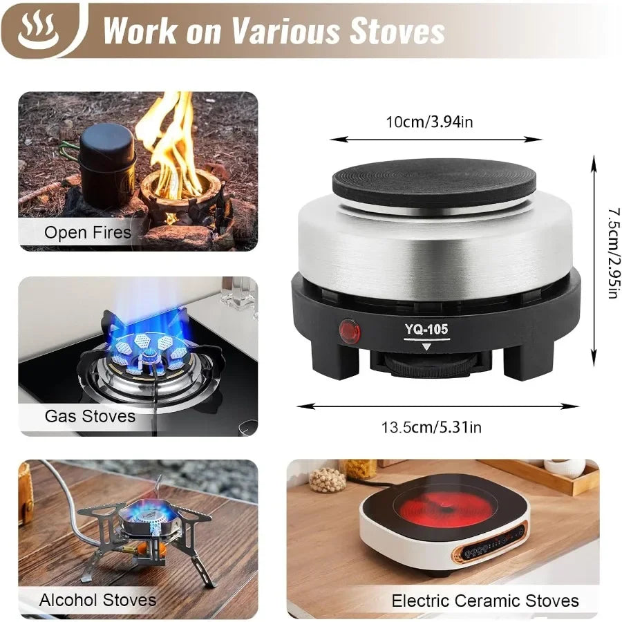 Stovetop Coffee Maker 4 Cup Stainless Steel Moka Pot Espresso Maker for Home Bar Office 500W Stovetop Espresso Machine with Ele