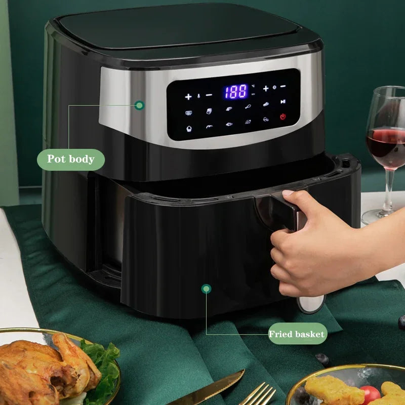 8L Household  Smoke-Free Oven r 220V/1600W Chicken French Fries Pizza Salt-Free Air Frye KDE-579D Electric Fryer