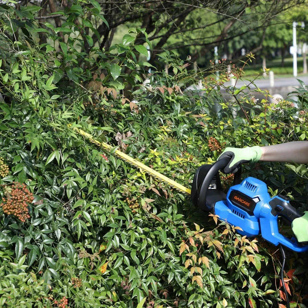 Electric Hedge Trimmer Corded - 4.5 Amp, 24-Inch Dual-Action Blades, Rotary Handle, Safety Switches for Hedges, Shrubs, and Bra