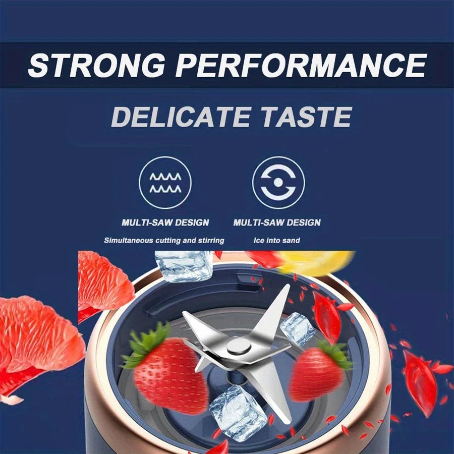 6 Blades Electric Juicer Cup 2 Cups For Travel Portable Juicer Mixer Usb Charge Fresh Fruit Juice Personal Blender Smoothie