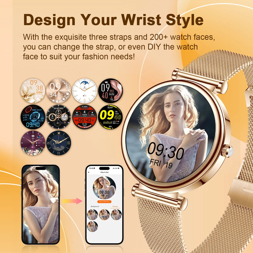 1.27inch Women's Smart Watch Wireless Call (Pick/Refund Connection Phone), Various Fitness Activities Track Sports Model/Artificial Intelligence Voice/Culator, Compatible with Android Iphone, Gift for Best Friend