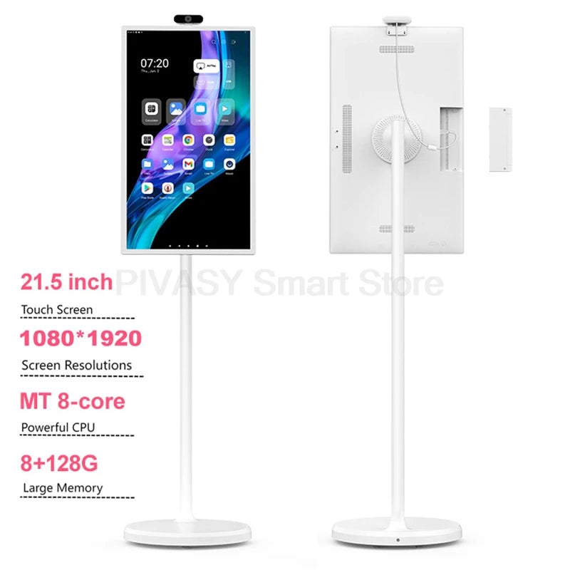 Multi-sized Touch Screen Smart TV For Fitness Wireless Casting External Camera Portable Adjustable Height Interactive Monitor