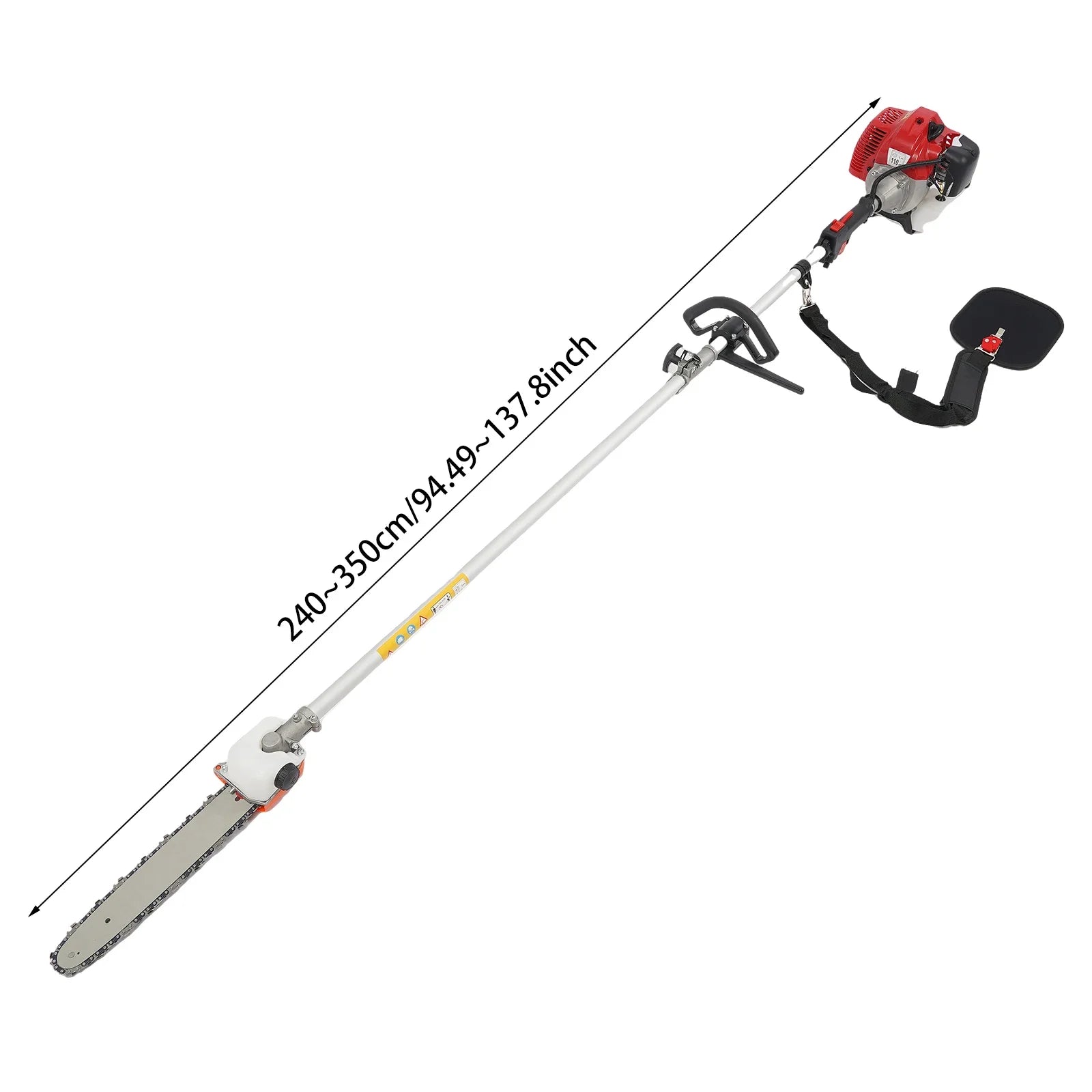 Powerful Gas Pole Chainsaw 42.7CC 2-Cycle Cordless Extension Pole Saw with 11 inch Cutting Bar Tree Trimmer Long Reach Saw