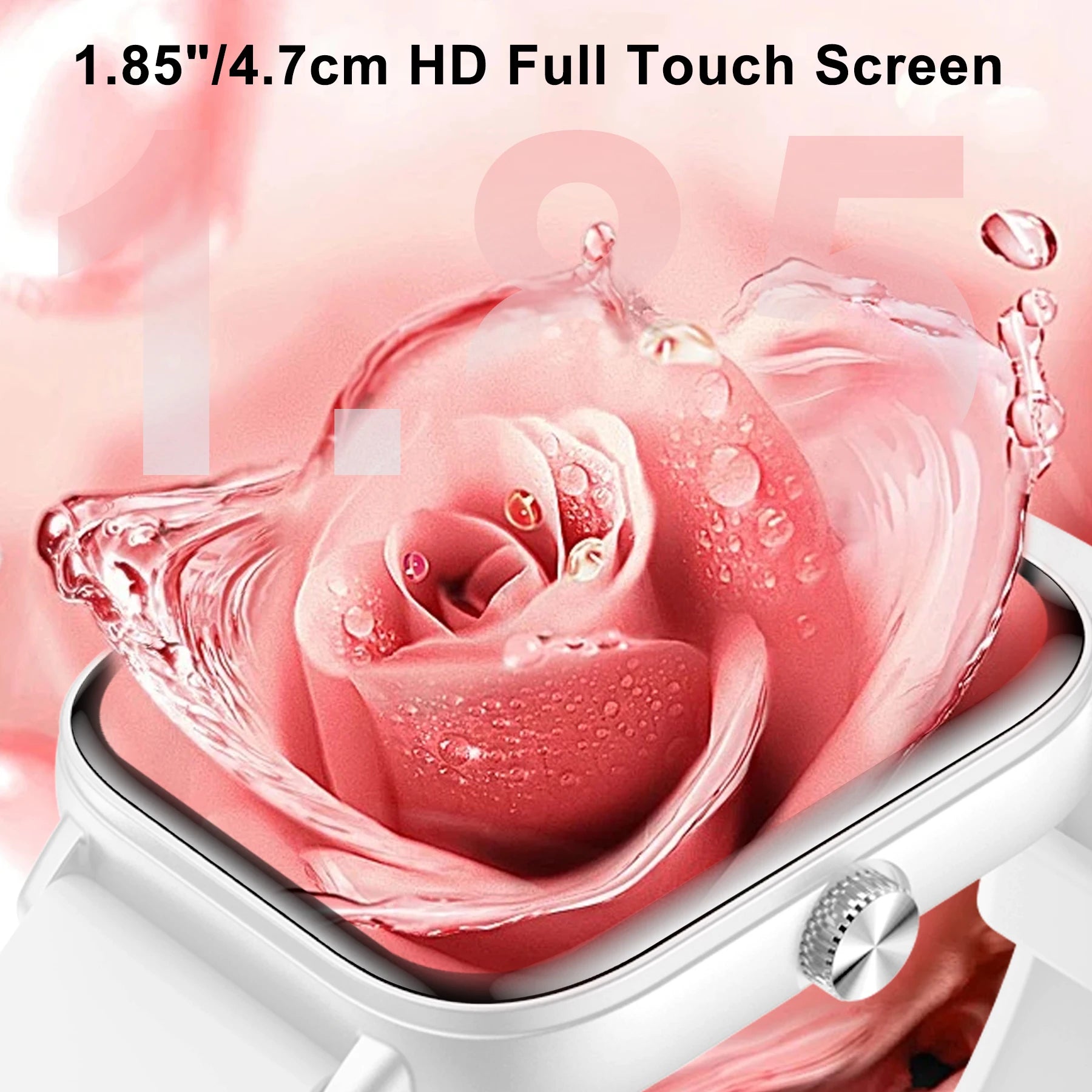 Smart Watch-Call & Message Alerts,1.85"Full Touchscreen Fitness Tracker/Pedeter/100+ Sports Tracker Watch,Gift for Family