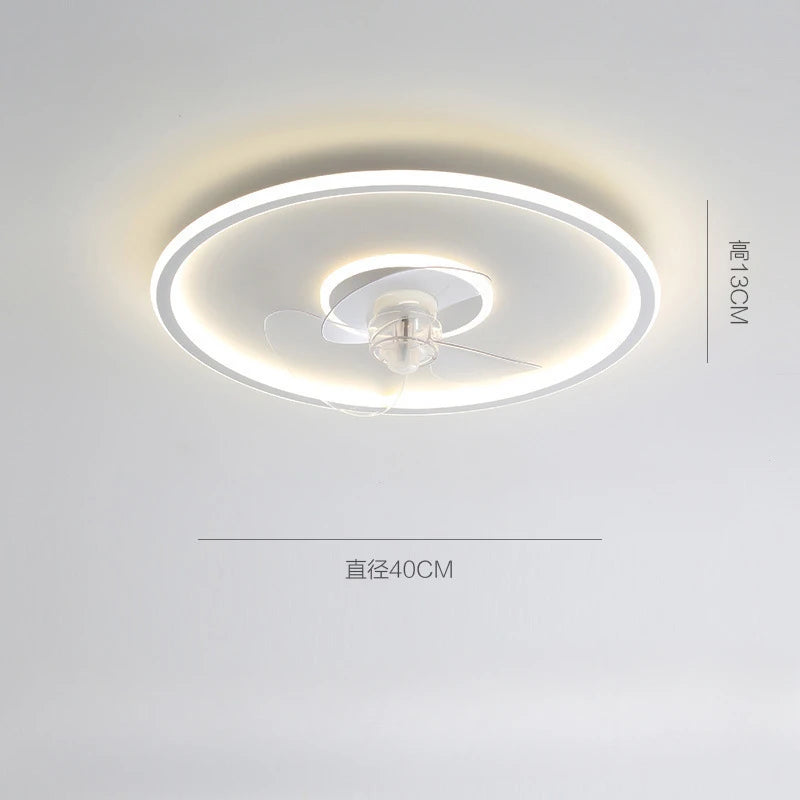 Modern Simple Smart App Ceiling Fan Lamp with LED Light Remote Control Invisible Silent Fan Light Bedroom Living Room Office Fan