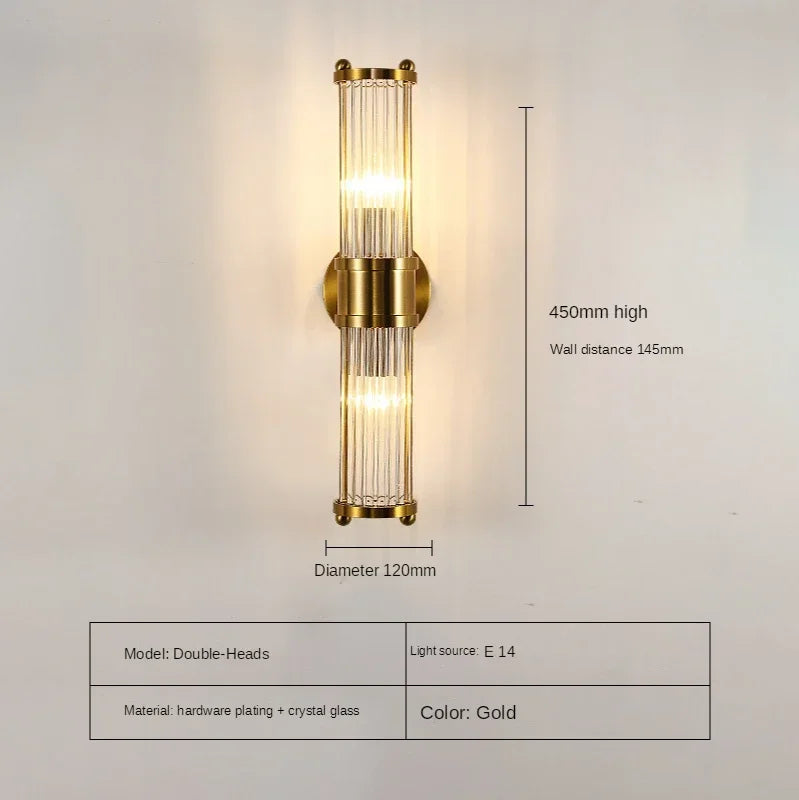 Modern Luxury Led E14 Crystal Wall Lights Decoration Bathroom Kitchen Living Room Wall Lamps Bedroom Bedside Hallway Lighting
