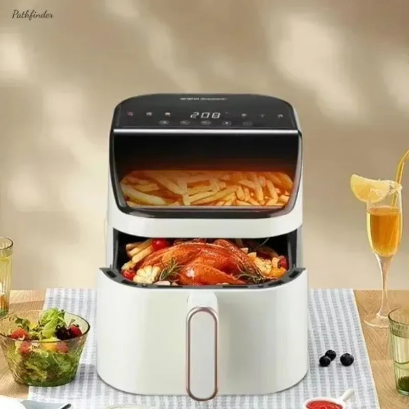 Visual Air Fryer & Multifunctional Electric Oven. Deep Fryer. Fully Automatic. Intelligent for Delicious Roast Chicken.