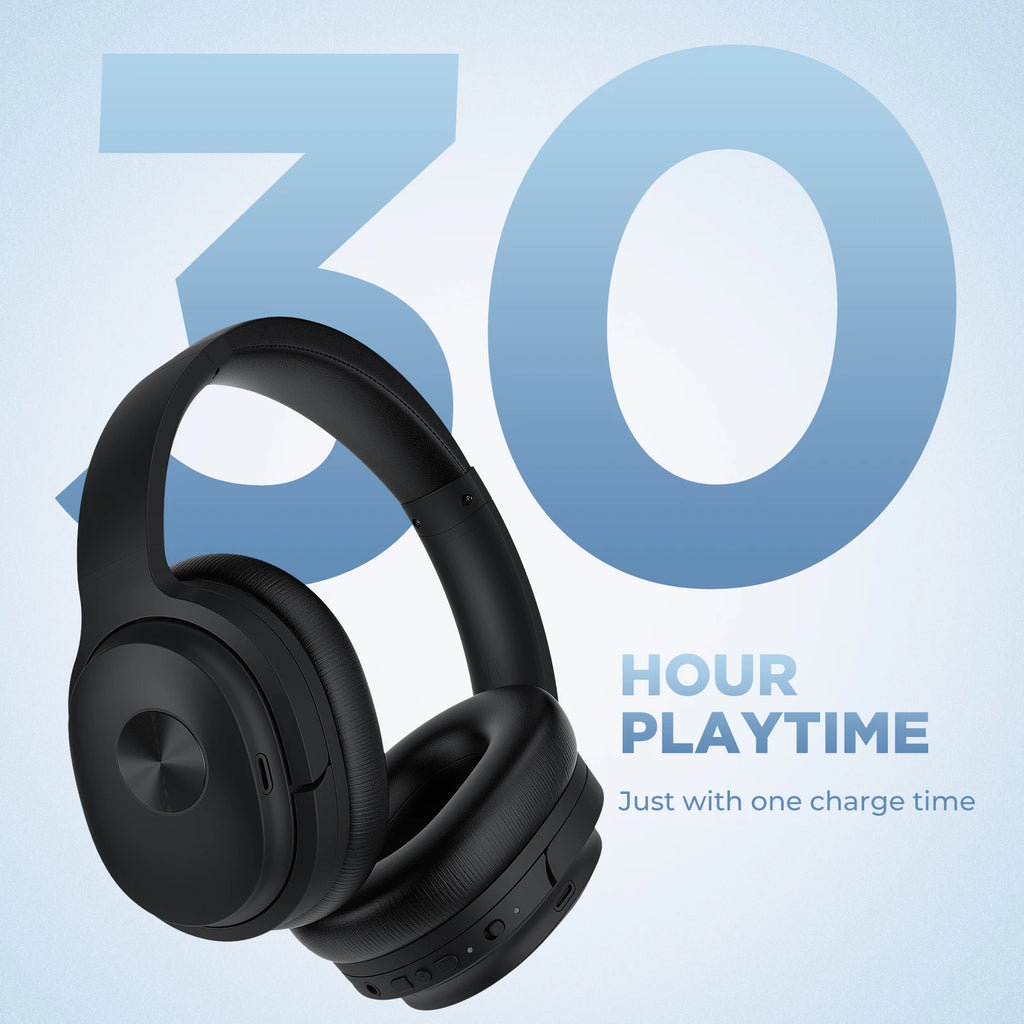 SE7 Hybrid Active Noise Cancelling Headphones Wireless Bluetooth Headphones Over Ear, ENC Calls, Deep Bass, Bluetooth 5.2