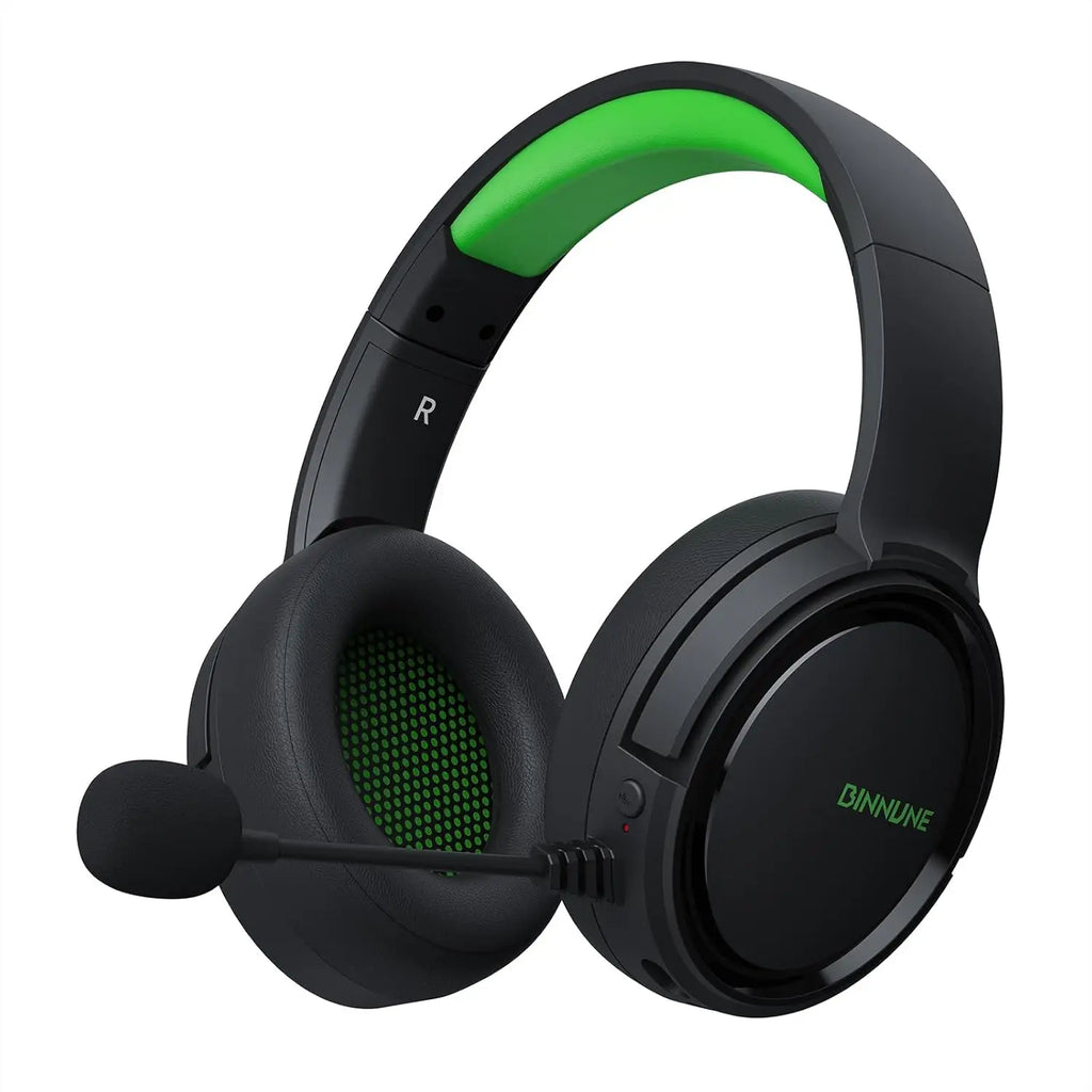 BINNUNE 2.4G Wireless Gaming Headset for PS5 PS4 PC NS Bluetooth USB Gamer Headphones with Noise Canceling Mic Work Earpones