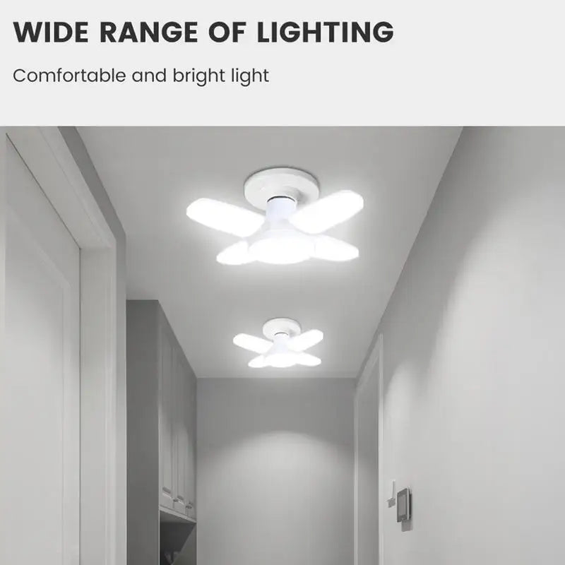 LED 4 Leaf Bulb E27 Foldable Warm White Light Pendant Light Storage Garages Kitchen Lighting High Brightness