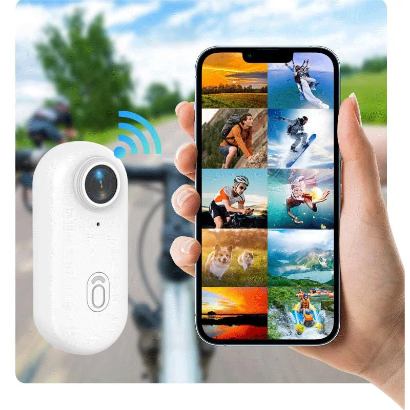 Pocket 4K Mini Camera  Magnetic Wearable Cam with Waterproof Shell WiFi Bike Camera Friendly for Casual Cycling Vlog Home Use