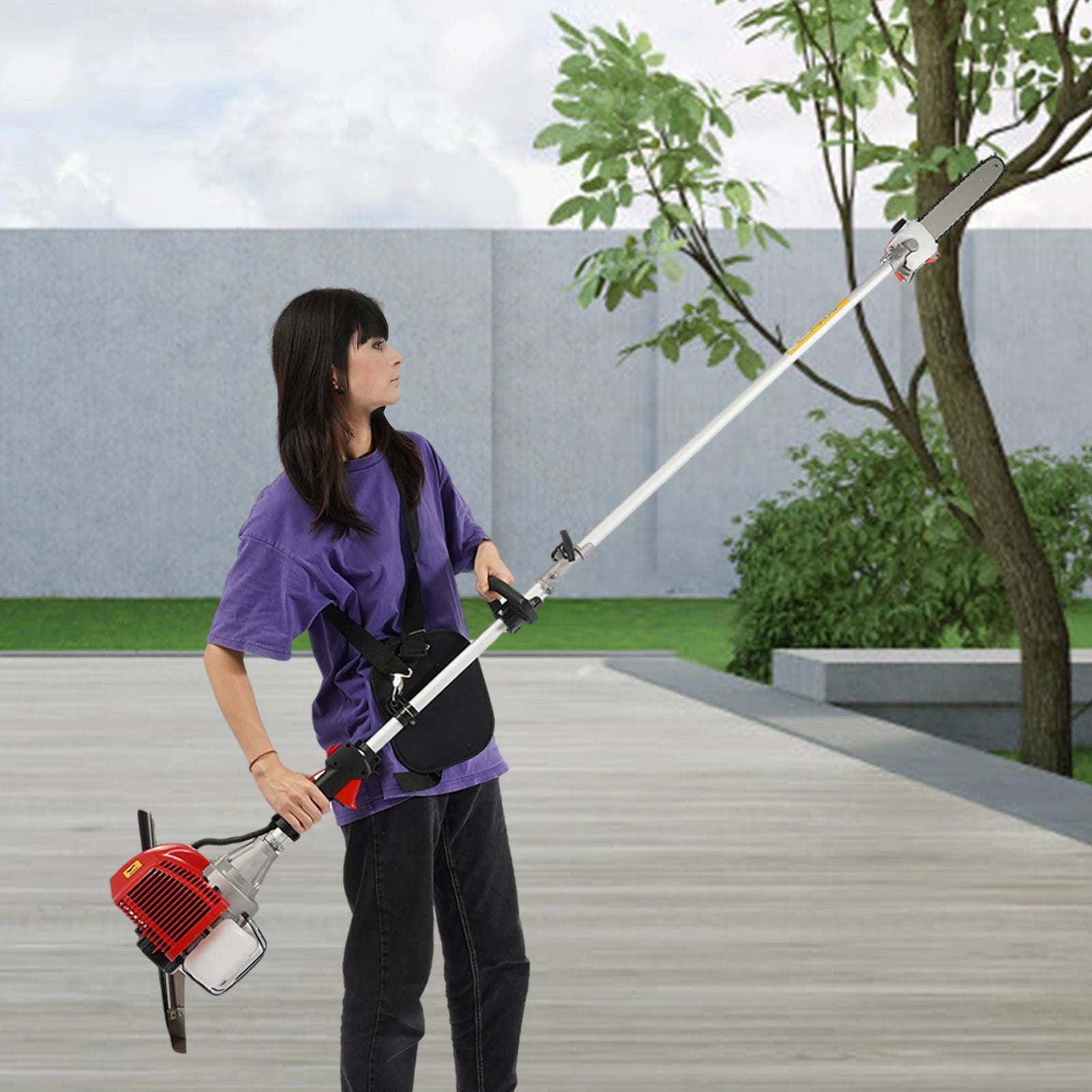 Electric Pruning Chain Saw. Tree Branch Pruner with Goggle, Long Pruning Chain Saw for Tree Pruning for Gardens