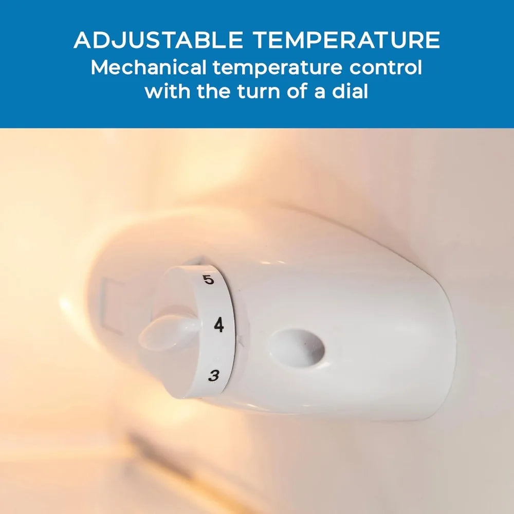 Mini Fridge with Freezer Retro Design Compact Refrigerator for Home Office or Dorm, Features Dual Doors Removable Shelves Manua