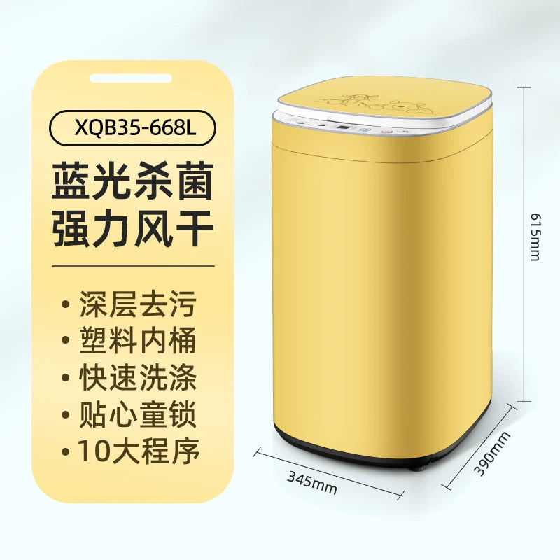 Washing machine fully automatic household small baby children high temperature steam washing underwear socks sterilization