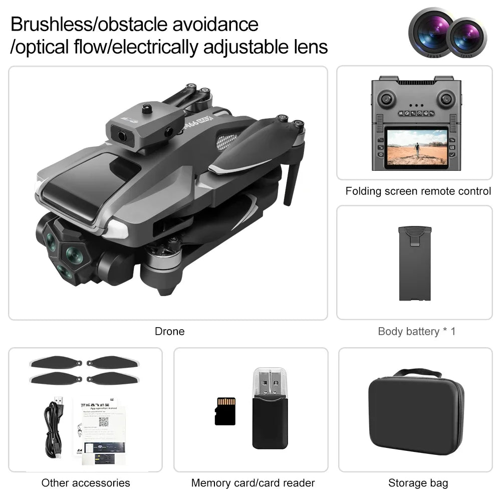 2025 New M66 Max 4K Dual Camera Drone with Foldable Screen 10km Flight Range GPS Auto Return Brushless Motor RC Quadcopter