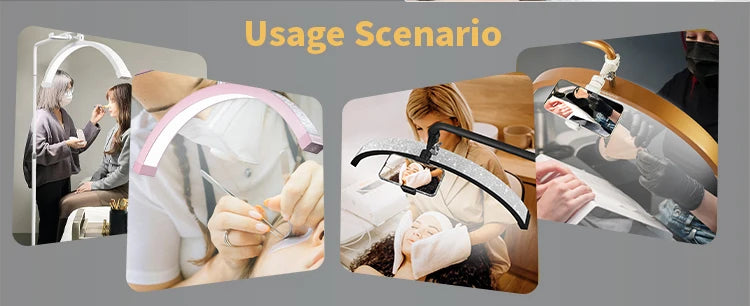 FOSOTO FT-Y9II Arch Led Lash Light Ring Light Half Moon LED Lamp Stream Floor Video Lamp for Beauty Salon Makeup Live Streaming