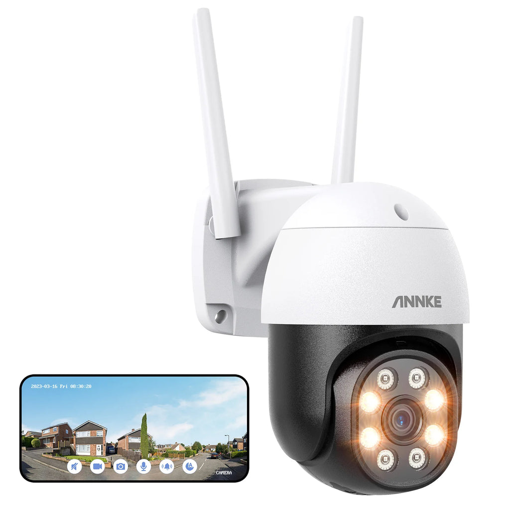 Annke PTZ Wifi Camera Wireless 2X Digital Zoom 5=4MP H.264+ Human Auto Tracking Sound Detection IP Camera Security Protection